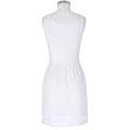 Kate Kasin Mujer de algodón cómodo y satinado Full Slip Blanco vestido de ropa interior KK000262-2